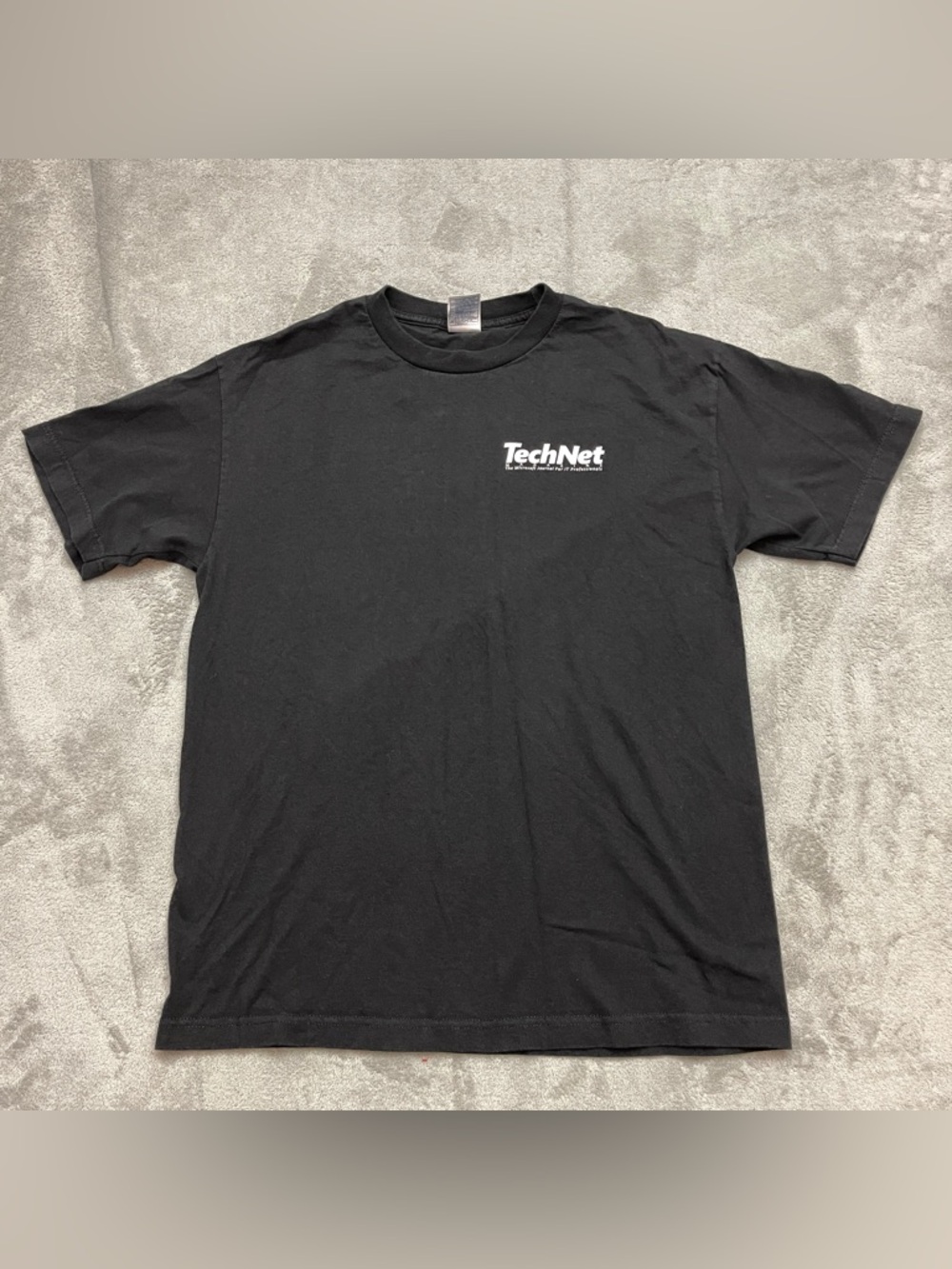 Y2K Microsoft Computers TechNet Tech Net Tech Wear Black T-Shirt Size Large 90s - Picture 3 of 9